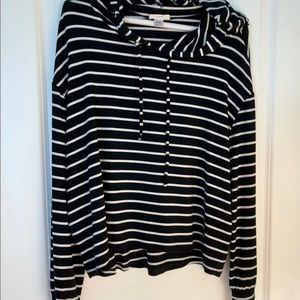 Striped hoodie top